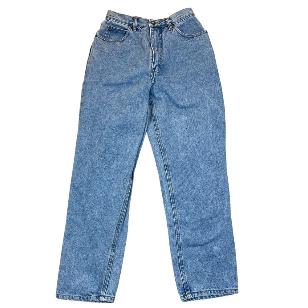Bugle Boy Women's Jeans 8 Short  High-Waisted Light Blue Denim 100% Cotton